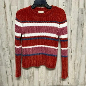 Altar'd State Pullover 100% Polyester Sweater Women's Small Orange Pink Blue